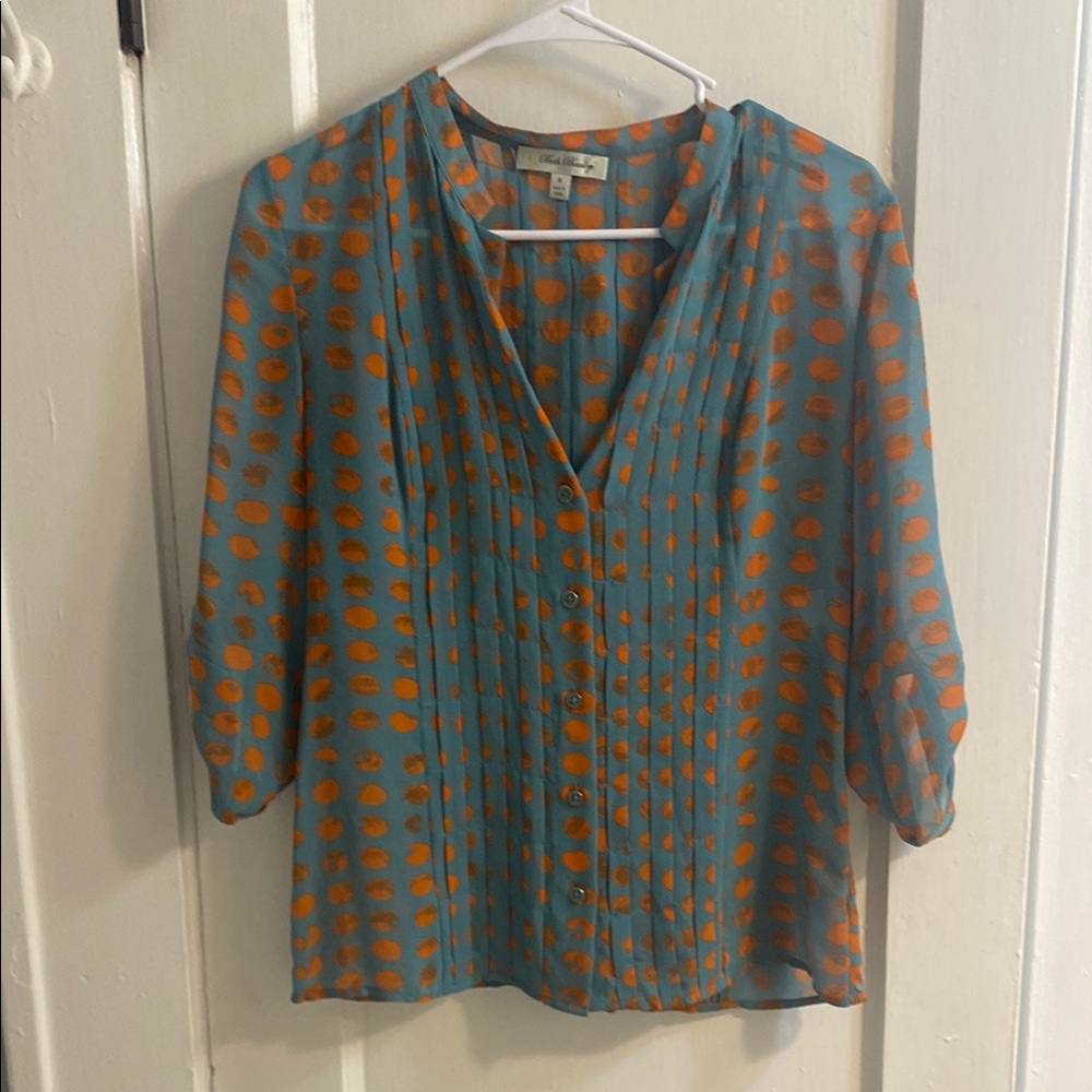 Teal and Orange Blouse